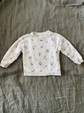 Organic Cotton French Terry Sweatshirt in Berry Blossom Print